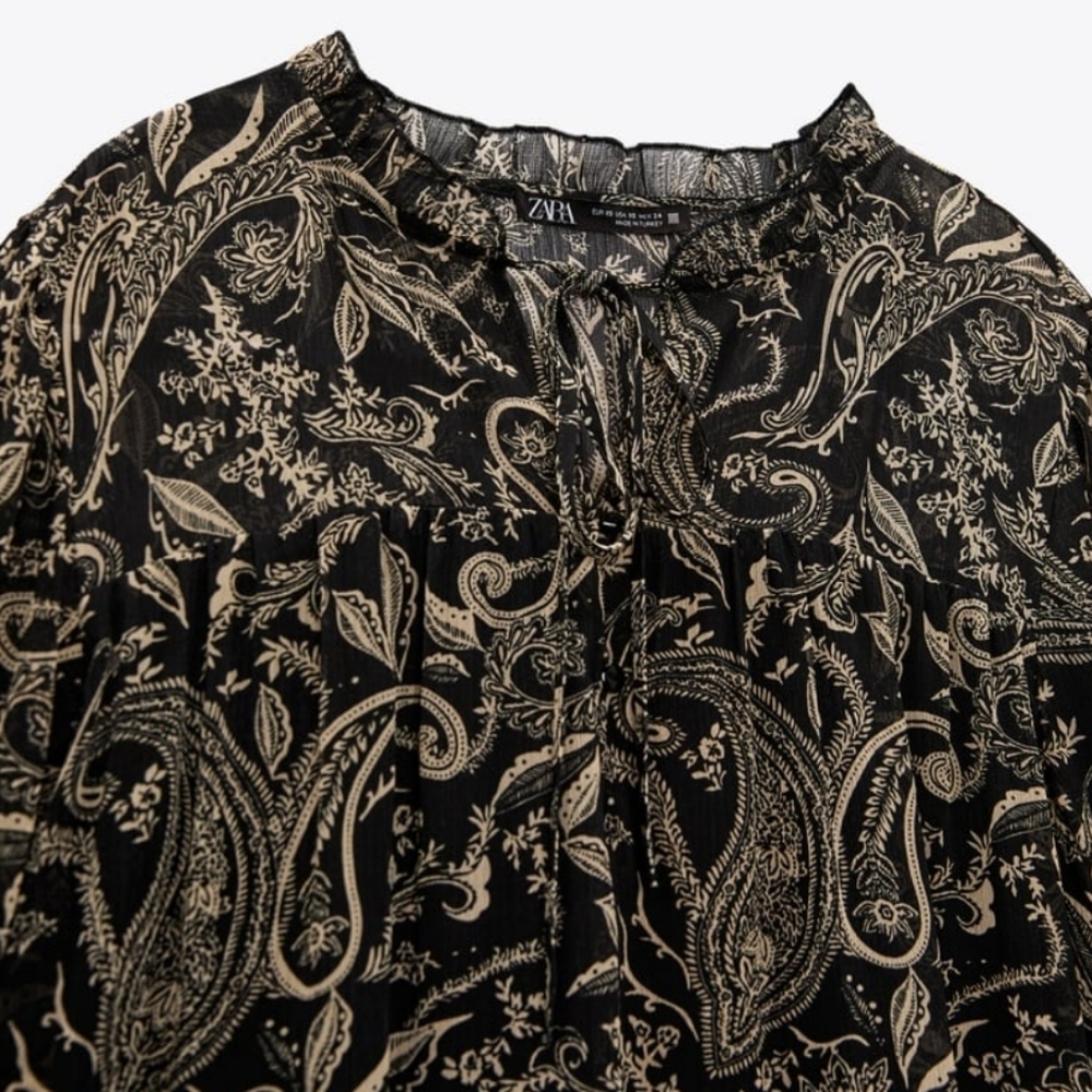 Zara Printed Dress NEW - Picture 4 of 11